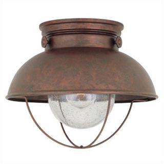 Sea Gull Lighting Sebring Outdoor Flush Mount in Weathered Copper
