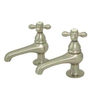 Elements of Design Widespread Bathroom Faucet with Metal Cross Handle