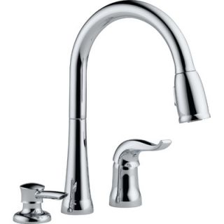 Delta Kate Pull Down Single Handle Widespread Kitchen Faucet with Soap