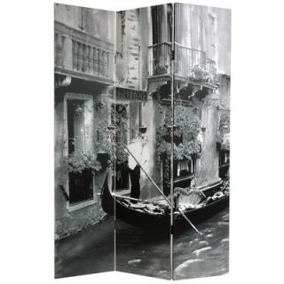 Oriental Furniture Double Sided Scenes of Venice Canvas Room Divider
