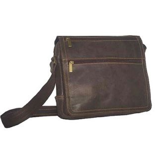 David King Small Laptop Messenger in Distressed Leather