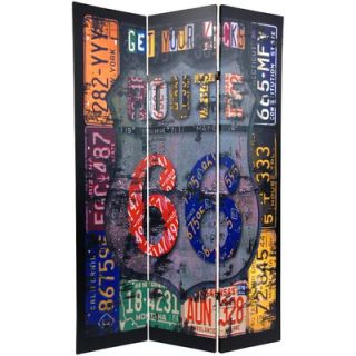 Oriental Furniture Double Sided Americana 3 Panel Room Divider   CAN