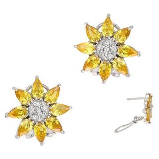 CZ Collections Yellow Flower Earrings   EAR129 Y