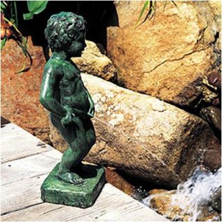 Brass Baron Belgian Boy Fountain