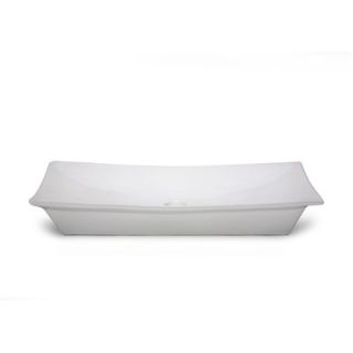 Xylem Rectangular Vitreous China Vessel Sink with Concave Corners in