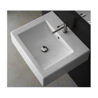 Scarabeo by Nameeks Square Semi Recessed Bathroom Sink in White