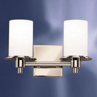 Kichler Modern Vanity Light in Polished Nickel with Opal Glass Shades