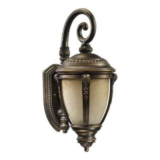 Quorum Pemberton Wall Lantern with Scavo Glass Shade in Bronze Patina