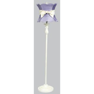 Jubilee Collection Ridged Floor Lamp with Lavender Scallop Hourglass