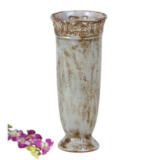 Privilege Large Ceramic Floral Vase in Washed Blue