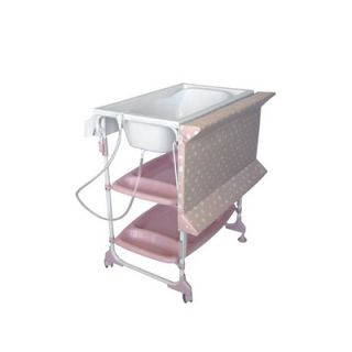 Baby Diego Bathinette 2 Wheel Bath and Changing Station in Pink