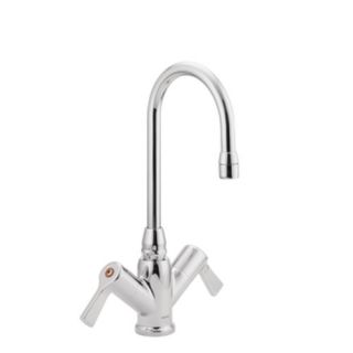Commercial Single Hole Faucet with Gooseneck Spout and Double Lever