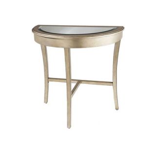 CBK Hall Table with Beveled Inlay Mirror Top in Champagne