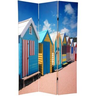 Oriental Furniture Double Sided Beach Cabana Room Divider
