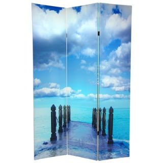Oriental Furniture Double Sided Ocean Room Divider   CAN BEACH3