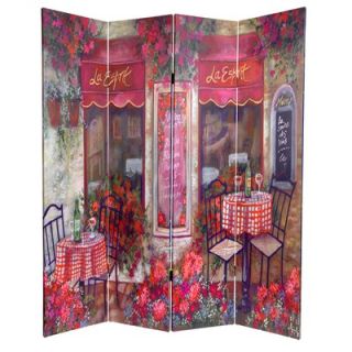 Oriental Furniture 6Feet Tall Double Sided Parisian Cafe Canvas Room