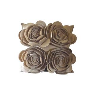 Debage Inc. Rose Petals Pillow with Felt Flower in Gold   W 1247
