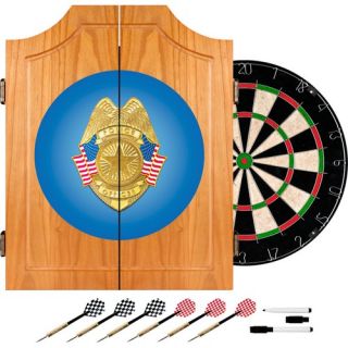 Trademark Global Police Officer Wood Dart Cabinet Set