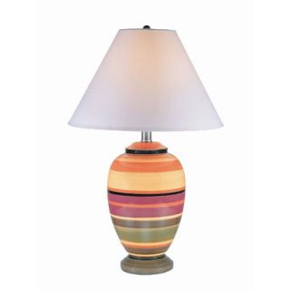 Lite Source Verano Ceramic Table Lamp in Multi Color Stripes   LS