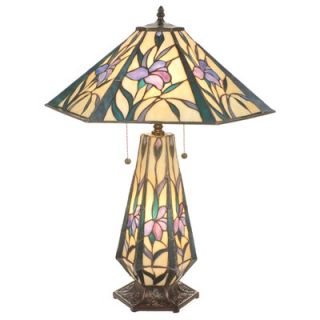 Meyda Tiffany 25 H Iris Hex Lighted Base Table Lamp
