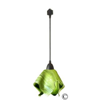 Radiance Flame Track Lighting Pendant with Grass Green Shade