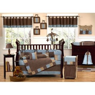 Sweet Jojo Designs Soho Blue and Brown Crib Bedding Collection