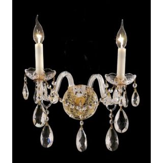 Elegant Lighting Alexandria 2 Light Wall Sconce with Clear Crystal