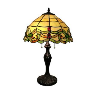 Warehouse of Tiffany Amber Table Lamp   TWBS21030+GT2046