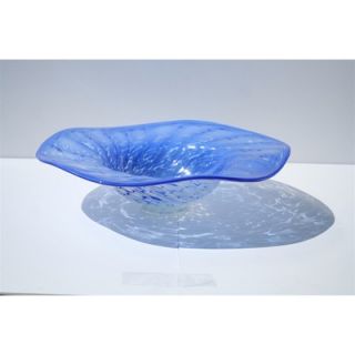 White Walls Hand Blown Decorative Accent Bowl in Blue