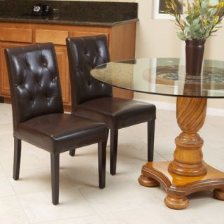 Home Loft Concept Gentry Bonded Leather Dining Chair in Java (Set of 2