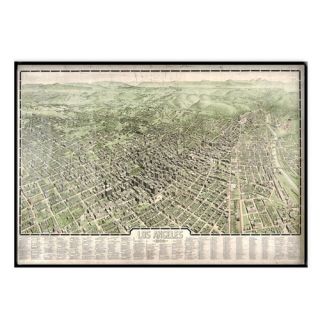 Los Angeles 1909 Historical Print Mounted Framed Wall Map
