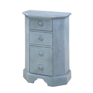 Cottage Side Chest in Distressed Driftwood Blue