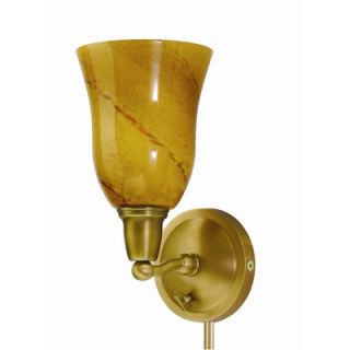 House of Troy Hyde Park Wall Sconce in Weathered Brass with Art Glass