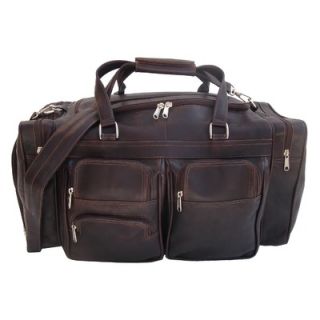 Piel 20 Leather Carry On Duffel with Pockets