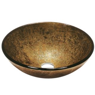 Gold and Copper Tempered Glass Vessel Sink with Matching Waterfall