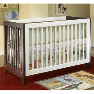 City Lights Commuter Convertible Crib Set in Two Tone White / Esprsso
