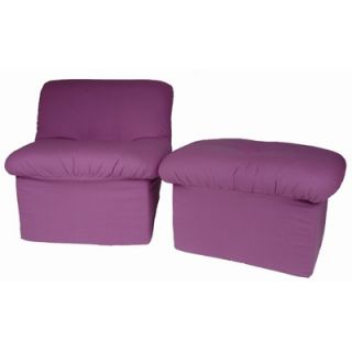 Fun Furnishings Cloud Chair and Ottoman in Purple Canvas