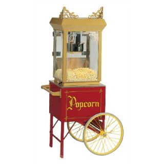 Bass Antique Popcorn Machine w/ Cart   ANTIQ POPCRN W/ CRT
