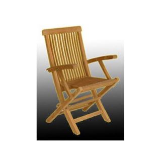 Arbora Teak Solid Teak Classic Folding Dining Arm Chairs (Set of 2