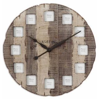 Uttermost Barn Wood Clock in Distressed Aged Ivory