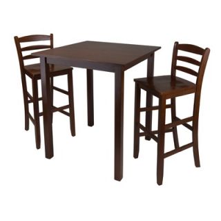 Winsome Parkland 3 Piece Set High Table with Ladder Back Chair in