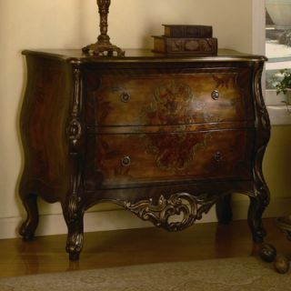 Crestview Hand Painted Antique Chest in Brown  