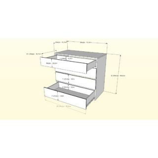 Nexera Allure 4 Drawer Dresser in White and Ebony