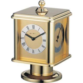 Gustav Becker Rallye Revolving Cube Mantel Clock in Polished Brass