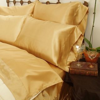 Scent Sation 230 Thread Count Charmeuse II Satin Sheet Set in Gold
