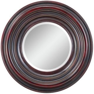 Cooper Classics Koch Mirror in Distressed Aged Black with Merlot and