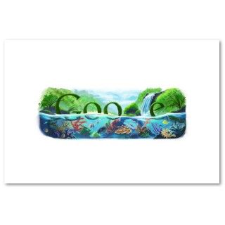 Earth Day 2009, Google Doodle Print 
