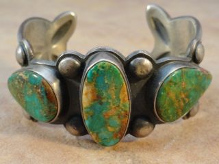 Vintage Harry Morgan Navajo Sterling Silver Turquoise Bracelet Ring