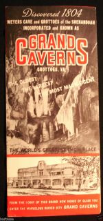 Grand Caverns Grottoes Virginia New House of Glass Vintage Brochure