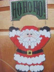 Large Plastic Canvas Door Greeter HO HO HO Santa Claus Kit Unopened